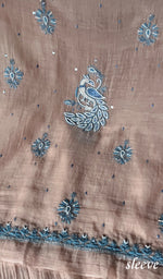 Load image into Gallery viewer, Shirin Women&#39;s Lakhnavi Handcrafted Mul Chanderi Unstitched Kurta And Dupatta Set - HONC0256895

