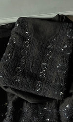 Load image into Gallery viewer, Women&#39;s Lakhnavi Handcrafted Pure Organza Chikankari Unstitched Kurta And Dupatta Set- HONC0309145
