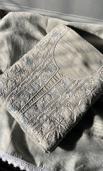 将图像加载到图库查看器中， Women&#39;s Lakhnavi Handcrafted Munga Silk Chikankari Kurta And Dupatta Set- HONC0271009
