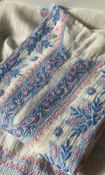 Load image into Gallery viewer, Women&#39;s Lakhnavi Handcrafted Mul Chanderi Semi - stitched Kurta And Dupatta Set- HONC0314874
