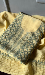 将图像加载到图库查看器中， Women&#39;s Lakhnavi Handcrafted Mul Chanderi Unstitched Kurta And Dupatta Set- HONC0280879
