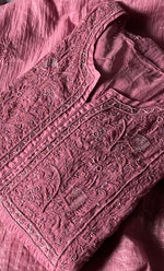 将图像加载到图库查看器中， Women&#39;s Lakhnavi Handcrafted Mul Chanderi Semi - stitched Kurta And Dupatta Set- HONC0294459
