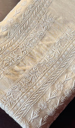Load image into Gallery viewer, Lucknowi Handcrafted Munga Silk Chikankari Unstitched Men&#39;s Kurta Fabric - HONC0261600
