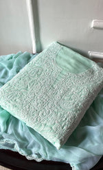 Load image into Gallery viewer, Women&#39;s Lakhnavi Handcrafted Unstitched Cotton Chikankari Suit Material - HONC0320323
