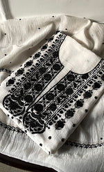 Load image into Gallery viewer, Women&#39;s Lakhnavi Handcrafted Mul Chanderi UnStitched Kurta And Dupatta Set - HONC0312361
