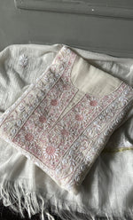 Load image into Gallery viewer, Women&#39;s Lakhnavi Handcrafted Mul Chanderi Unstitched Kurta And Dupatta Set- HONC0304350
