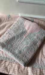 将图像加载到图库查看器中， Women&#39;s Lakhnavi Handcrafted Mul Chanderi Unstitched Kurta And Dupatta Set - HONC0278918
