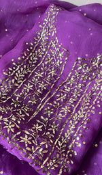 Load image into Gallery viewer, Marifa Women&#39;s Lakhnavi Handcrafted Pure Organza Chikankari Unstitched Kurta And Dupatta Set- HONC0296141
