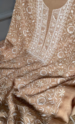 将图像加载到图库查看器中， Mehr Women&#39;s Lakhnavi Handcrafted Maheshwari Mul Chanderi Unstitched Kurta And Dupatta Set- HONC0298130
