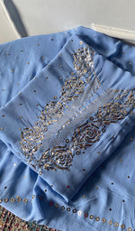 Load image into Gallery viewer, Women's Lucknowi Handcrafted Viscose Georgette Unstitched Chikankari Suit Material - HONC0338161