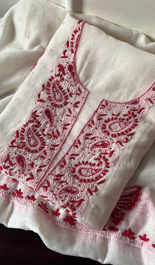 Titlee Women's Lakhnavi Handcrafted Mul Chanderi Kurta And Dupatta Set - HONC0267980