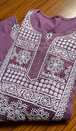 Load image into Gallery viewer, Women&#39;s Lucknowi Handcrafted Cotton Chikankari Kurti - HONC0300980
