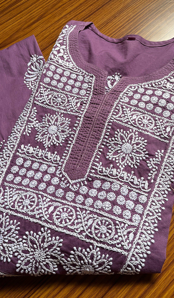 Women's Lucknowi Handcrafted Cotton Chikankari Kurti - HONC0300980