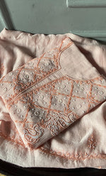 Load image into Gallery viewer, Women&#39;s Lakhnavi Handcrafted Mul Chanderi Unstitched Kurta And Dupatta Set- HONC0312986

