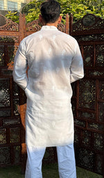 Load image into Gallery viewer, Men&#39;s Lucknowi Handcrafted Cotton Chikankari Kurta - HONC0215678
