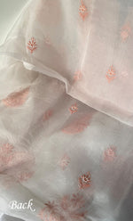 Load image into Gallery viewer, Mehnaj Women&#39;s Lakhnavi Handcrafted Pure Organza Chikankari Unstitched Kurta And Dupatta Set- HONC0316460
