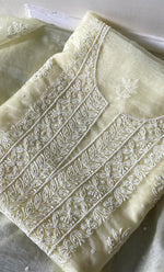Load image into Gallery viewer, Women&#39;s Lakhnavi Handcrafted Organza Chikankari Unstitched Full Suit Material - HONC0287044
