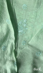 将图像加载到图库查看器中， Saziya Women's Lakhnavi Handcrafted Mul Chanderi Semi - Stitched Kurta And Dupatta Set - HONC0253605