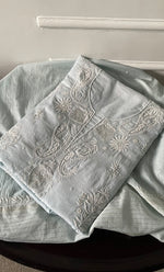 将图像加载到图库查看器中， Women's Lakhnavi Handcrafted Mul Chanderi Unstitched Kurta And Dupatta Set - HONC0273088