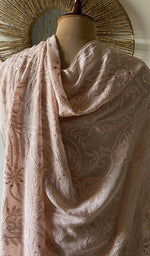 Load image into Gallery viewer, Women's Lakhnavi Handcrafted Viscose Georgette Chikankari Saree - HONC0317909