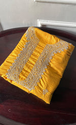 将图像加载到图库查看器中， Lucknowi Handcrafted Cotton Chikankari Unstitched Men&#39;s Kurta Fabric - HONC0297366
