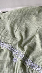 将图像加载到图库查看器中， Women's Lucknowi Handcrafted Kota Cotton Chikankari Unstitched Angrakha And Dupatta Set - HONC0340098