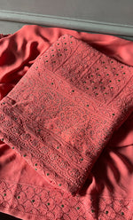 Load image into Gallery viewer, Women&#39;s Lakhnavi Handcrafted Viscose Georgette Chikankari Full Suit Material - HONC0271103

