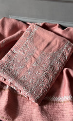 将图像加载到图库查看器中， Women&#39;s Lakhnavi Handcrafted Munga Silk Chikankari Kurta And Dupatta Set- HONC0264873
