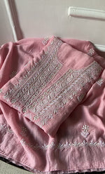 Load image into Gallery viewer, Women&#39;s Lakhnavi Handcrafted Mul Chanderi UnStitched Kurta And Dupatta Set - HONC0318517
