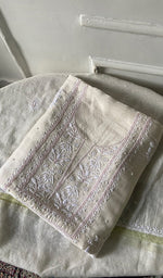 Load image into Gallery viewer, Women's Lakhnavi Handcrafted Mul Chanderi Unstitched Kurta And Dupatta Set - HONC0298568