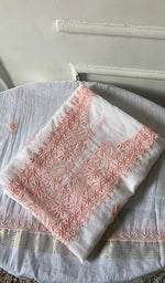 Load image into Gallery viewer, Women's Lakhnavi Handcrafted Mul Chanderi Unstitched Kurta And Dupatta Set - HONC0317073