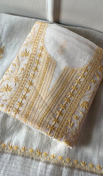 Load image into Gallery viewer, Women&#39;s Lakhnavi Handcrafted Mul Chanderi Unstitched Kurta And Dupatta Set - HONC0226787
