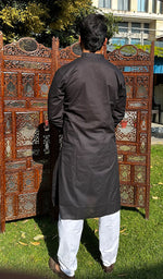 Load image into Gallery viewer, Men's Lucknowi Handcrafted Cotton Chikankari Kurta - HONC0341885