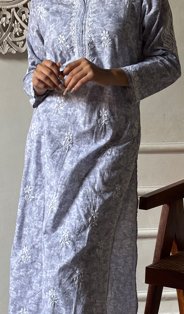 Shagufta Women's Lakhnavi Handcrafted Cotton Chikankari Kurti - HONC0350567