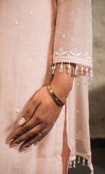 Load image into Gallery viewer, Women&#39;s Lakhnavi Handcrafted Mul Chanderi Chikankari Stitched Kurta, Dupatta And Pant Set - HONC0324260
