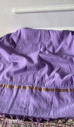 Women's Lakhnavi Handcrafted Mul Chanderi Unstitched Chikankari Full Suit .