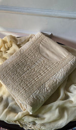 将图像加载到图库查看器中， Women's Lakhnavi Handcrafted Cotton Unstitched Chikankari Suit Material - HONC0365119