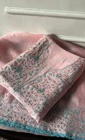 Mainaaj Women's Lakhnavi Handcrafted Pure Organza Chikankari Unstitched Kurta And Dupatta Set- HONC0330937