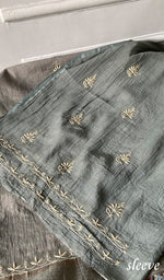 Load image into Gallery viewer, Women's Lakhnavi Handcrafted Mul Chanderi Unstitched Chikankari Full Suit - HONC0353415