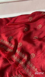 Load image into Gallery viewer, Women's Lakhnavi Handcrafted Unstitched Munga Silk Chikankari Kurta And Dupatta Set- HONC0357038