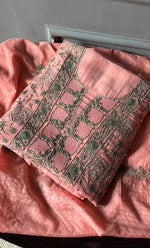 Load image into Gallery viewer, Women&#39;s Lakhnavi Handcrafted Mul Chanderi Unstitched Kurta And Dupatta Set- HONC0280887
