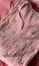 Load image into Gallery viewer, Women&#39;s Lakhnavi Handcrafted Mul Chanderi Semi -stitched Kurta And Dupatta Set - HONC0289423
