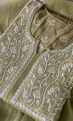 Load image into Gallery viewer, Women&#39;s Lakhnavi Handcrafted Mul Chanderi Semi - Stitched Kurta And Dupatta Set - HONC0309524
