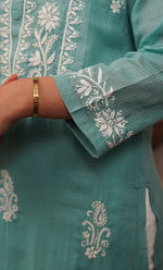 将图像加载到图库查看器中， Women&#39;s Lakhnavi Handcrafted Kota Cotton Chikankari Kurti - HONC0306029
