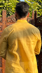 Load image into Gallery viewer, Men&#39;s Lucknowi Handcrafted Cotton Chikankari Kurta - HONC0260652
