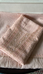 Load image into Gallery viewer, Women's Lakhnavi Handcrafted Maheshwari Mul Chanderi Kurta And Dupatta Set - HONC0330503