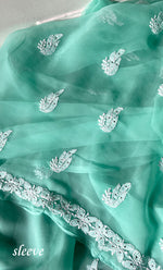 Load image into Gallery viewer, Women&#39;s Lucknowi Handcrafted Faux-Georgette Chikankari Suit Material - HONC0263069
