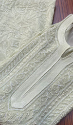 Load image into Gallery viewer, Women&#39;s Lakhnavi Handcrafted Viscose Georgette Chikankari Kurti- HONC0244743
