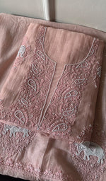Load image into Gallery viewer, Hunar Women&#39;s Lakhnavi Handcrafted Mul Chanderi Kurta And Dupatta Set - HONC0277082
