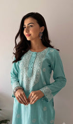 Prisha Women's Lakhnavi Handcrafted Cotton Chikankari Kurti - HONC088888